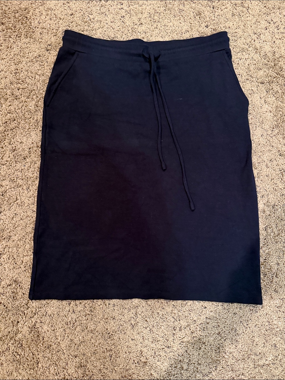 Navy Blue Loft Stretchy Knit Pencil Skirt